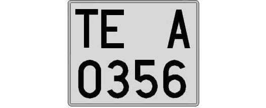 TE0356A matricula cuadrada