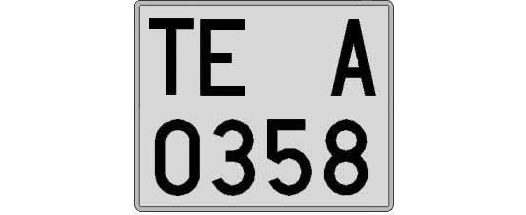 TE0358A matricula cuadrada