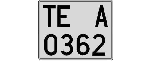 TE0362A matricula cuadrada