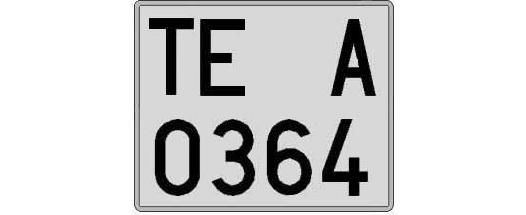 TE0364A matricula cuadrada