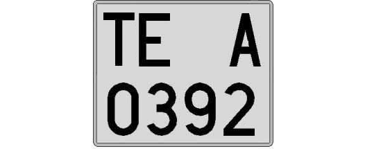 TE0392A matricula cuadrada