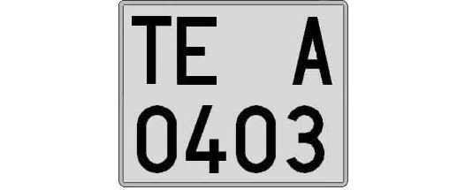 TE0403A matricula cuadrada