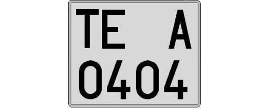 TE0404A matricula cuadrada