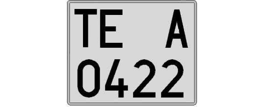 TE0422A matricula cuadrada