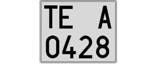 TE0428A matricula cuadrada