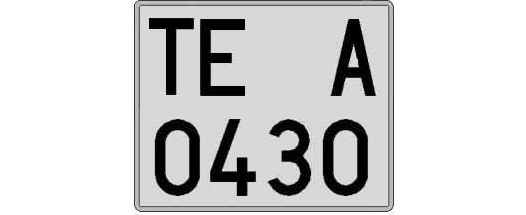 TE0430A matricula cuadrada