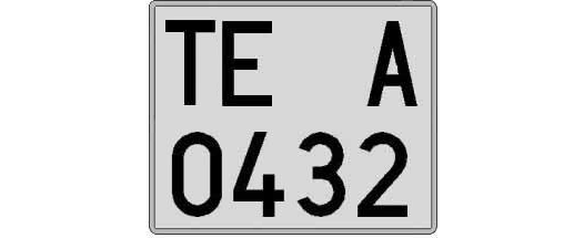 TE0432A matricula cuadrada