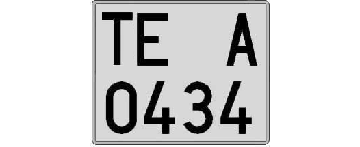TE0434A matricula cuadrada