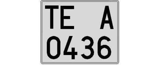 TE0436A matricula cuadrada