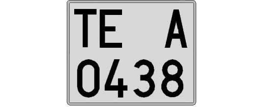 TE0438A matricula cuadrada