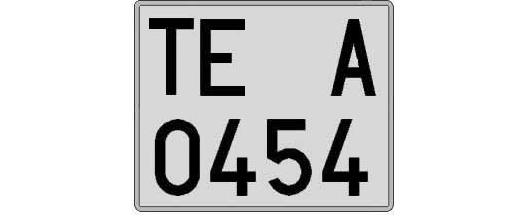 TE0454A matricula cuadrada