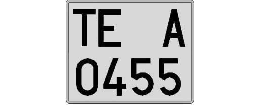 TE0455A matricula cuadrada