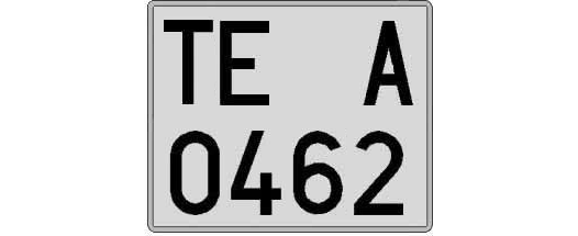 TE0462A matricula cuadrada