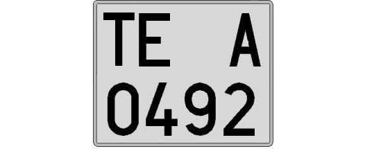 TE0492A matricula cuadrada