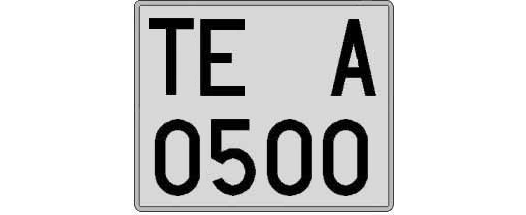 TE0500A matricula cuadrada