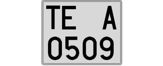 TE0509A matricula cuadrada
