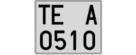 TE0510A matricula cuadrada