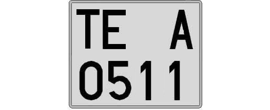 TE0511A matricula cuadrada