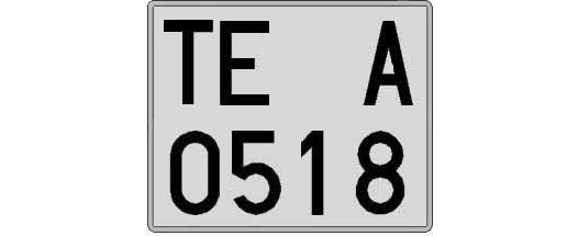 TE0518A matricula cuadrada