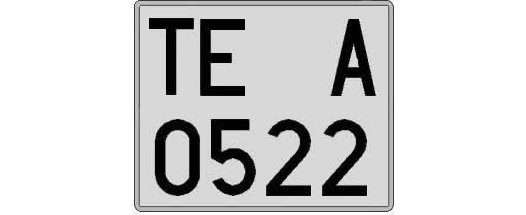 TE0522A matricula cuadrada