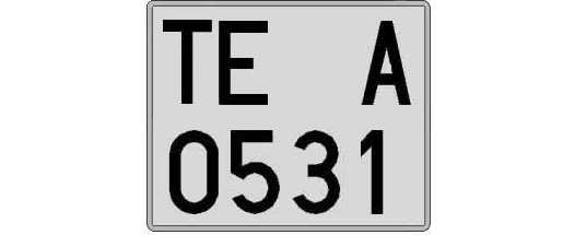 TE0531A matricula cuadrada
