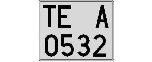 TE0532A matricula cuadrada
