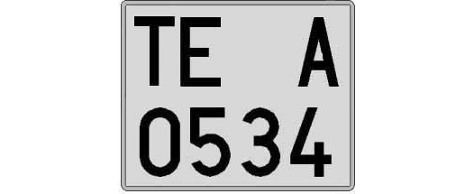TE0534A matricula cuadrada
