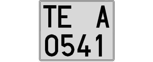 TE0541A matricula cuadrada