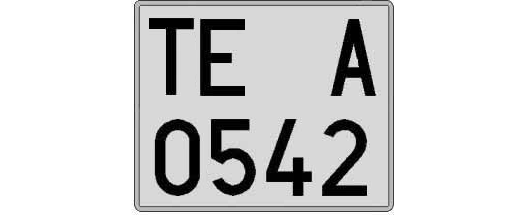 TE0542A matricula cuadrada