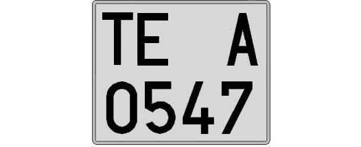 TE0547A matricula cuadrada