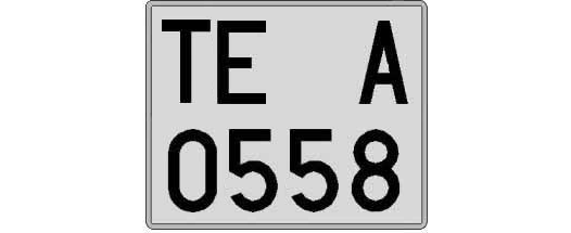 TE0558A matricula cuadrada