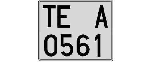 TE0561A matricula cuadrada