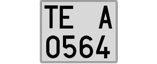 TE0564A matricula cuadrada