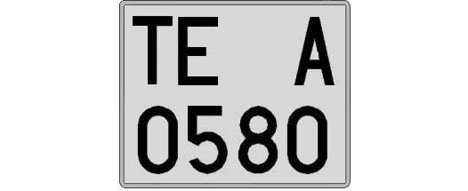 TE0580A matricula cuadrada