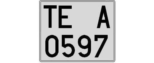 TE0597A matricula cuadrada