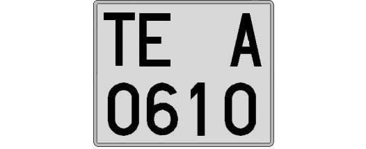TE0610A matricula cuadrada