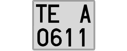 TE0611A matricula cuadrada