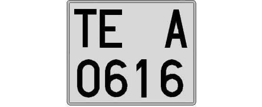 TE0616A matricula cuadrada