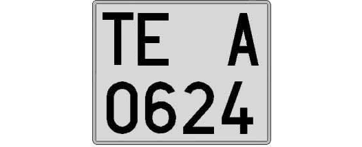 TE0624A matricula cuadrada