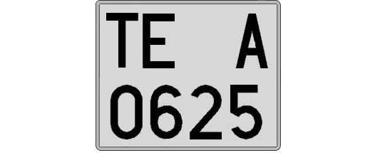 TE0625A matricula cuadrada