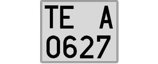 TE0627A matricula cuadrada