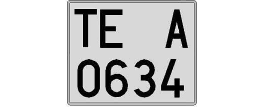 TE0634A matricula cuadrada
