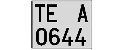 TE0644A matricula cuadrada