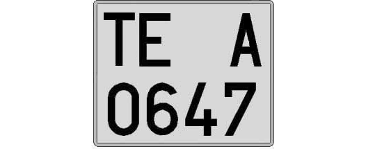 TE0647A matricula cuadrada
