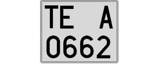 TE0662A matricula cuadrada