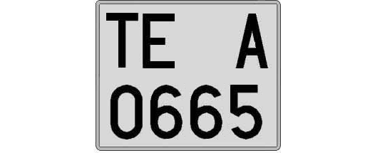 TE0665A matricula cuadrada