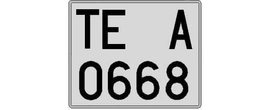 TE0668A matricula cuadrada