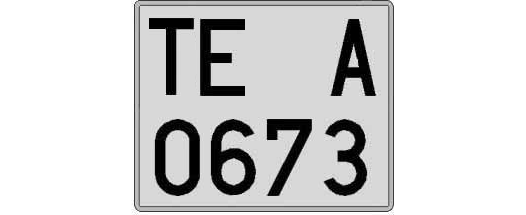 TE0673A matricula cuadrada