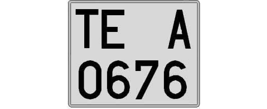 TE0676A matricula cuadrada