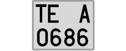 TE0686A matricula cuadrada